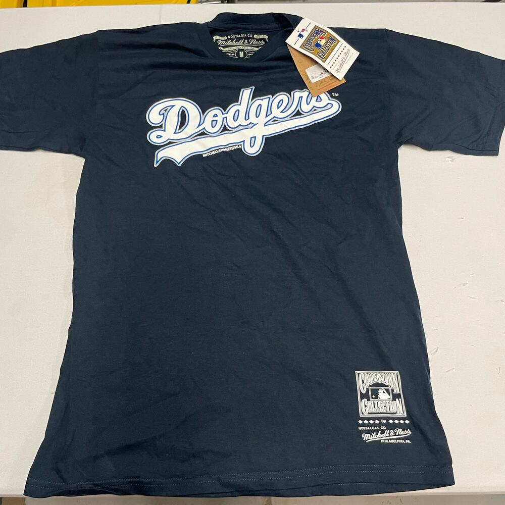 Los Angeles Dodgers Mitchell & Ness Cooperstown Collection Navy T-Shirt